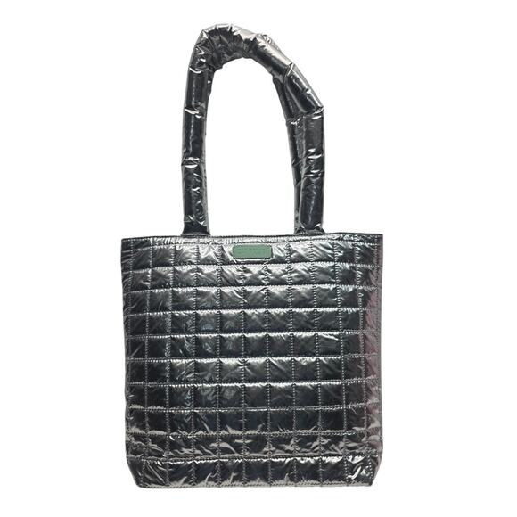 NEW Clinique Limited Edition Metallic Silver Quilted Double Handle Puffer Tote - Picture 1 of 8